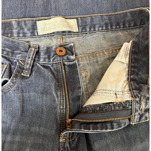WRANGLER Men's Blue Jeans Relaxed Straight Leg 99CDWID 29X30 - Picture 7 of 8